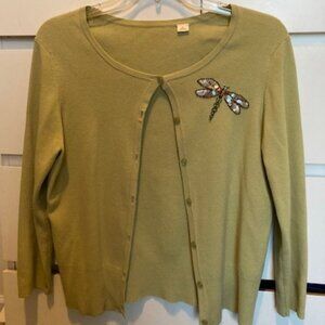 Woman's cardigan with decorative, sequin embellishment